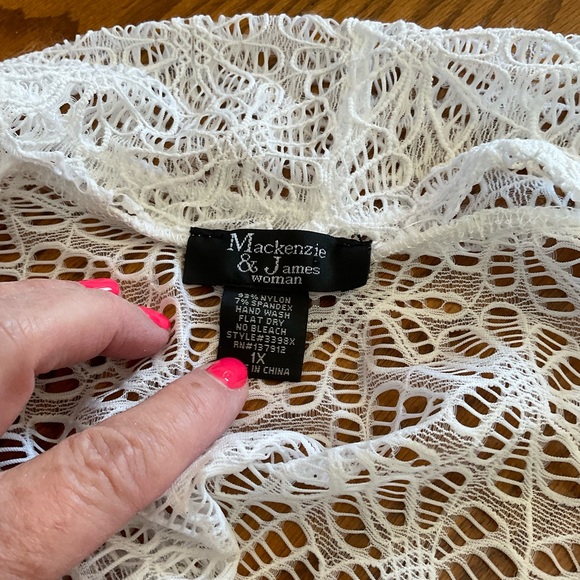 NWT Mackenzie & James Floral Lace Open Front Loose Cardigan, Women’s Sz 1X - Picture 6 of 8